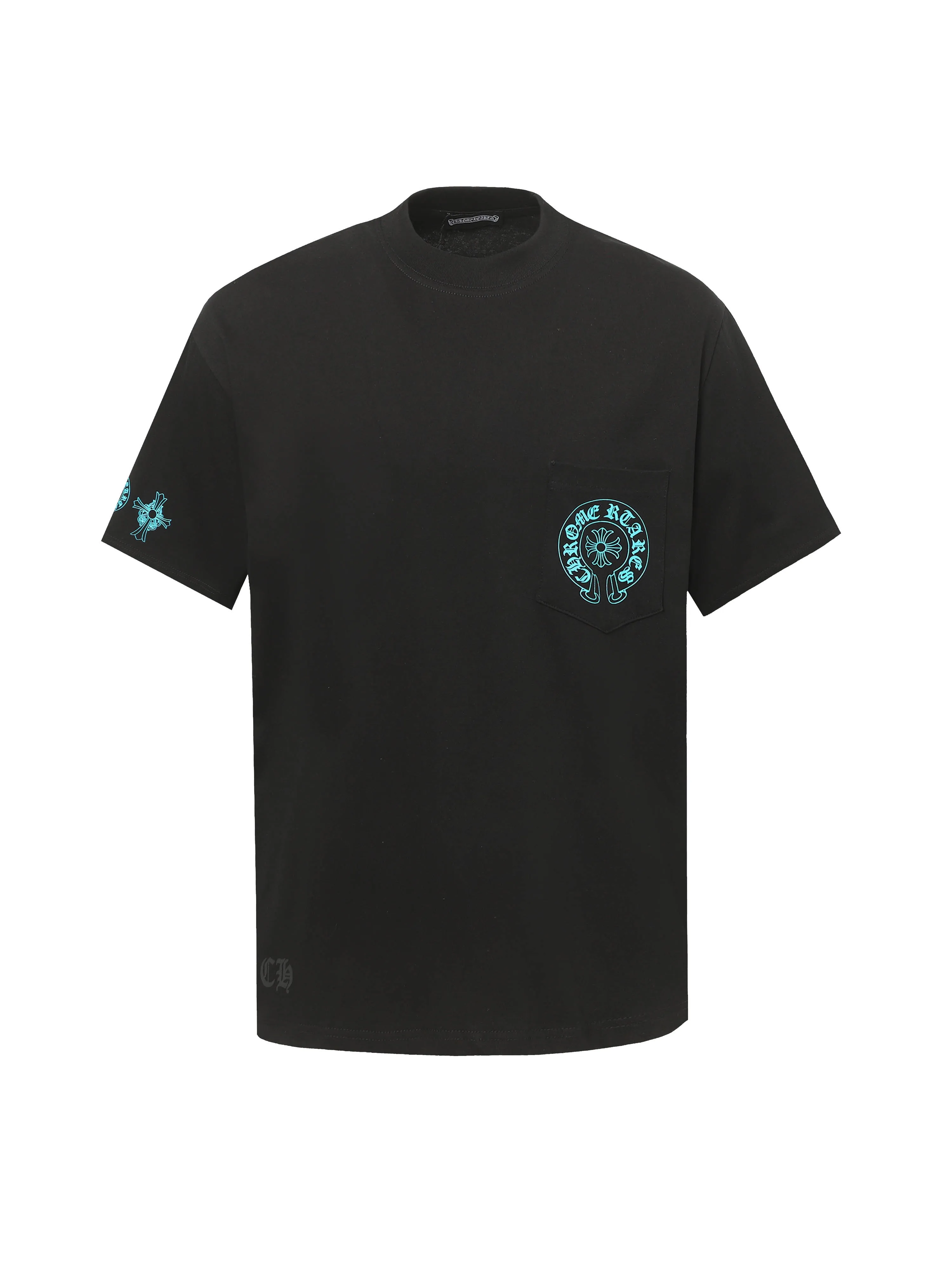 🅿️🅿️170 Chrome hearte/Chrome heart ch 25ss early spring new Sanskrit printed short-sleeved T-shirt. A must-have item for daily commuting for men and women in light luxury. The correct version is welcome to compare. Detailed features: ·280 grams of 100% pure cotton double yarn jersey fabric. ·Custom dyed in the same cylinder, special thickened 32 pieces of double-strand 1x1 thread. ·Double-needle cross-stitch technology. ·Original main mark washed hangtag. Color: black white Size: XS-L